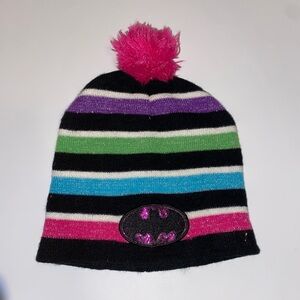 Striped Kids Beanie with Pom Pom
